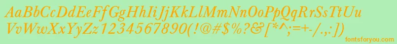 HoundsItalic-Schriftart – Orangefarbene Schriften auf grünem Hintergrund