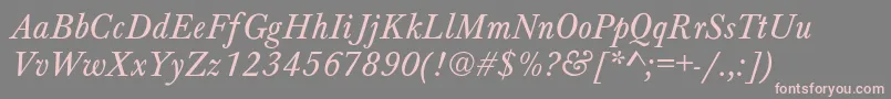 HoundsItalic-fontti – vaaleanpunaiset fontit harmaalla taustalla