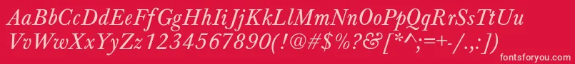 Шрифт HoundsItalic – розовые шрифты на красном фоне