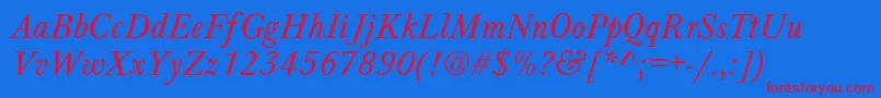 HoundsItalic-fontti – punaiset fontit sinisellä taustalla