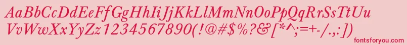 HoundsItalic Font – Red Fonts on Pink Background
