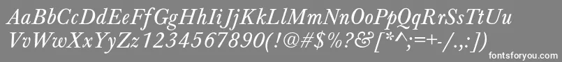 HoundsItalic-fontti – valkoiset fontit harmaalla taustalla