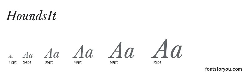 Размеры шрифта HoundsItalic