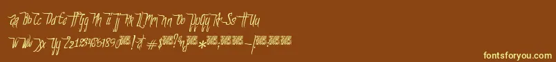 Шрифт Forestlakes – жёлтые шрифты на коричневом фоне