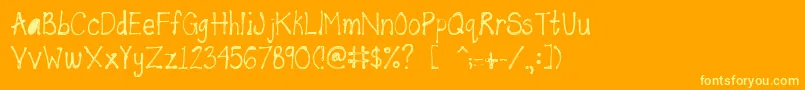 Puffpaint Font – Yellow Fonts on Orange Background