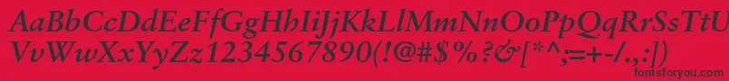 SabonltstdBolditalic Font – Black Fonts on Red Background