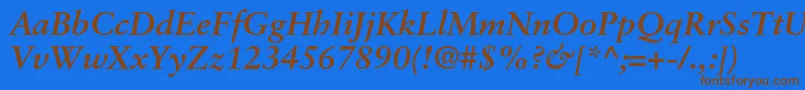 SabonltstdBolditalic Font – Brown Fonts on Blue Background