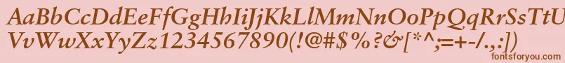SabonltstdBolditalic Font – Brown Fonts on Pink Background
