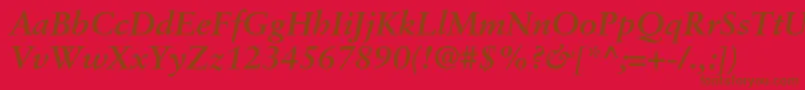 SabonltstdBolditalic Font – Brown Fonts on Red Background