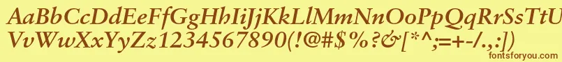 SabonltstdBolditalic Font – Brown Fonts on Yellow Background
