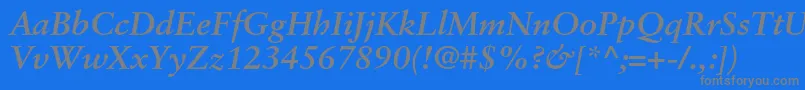 SabonltstdBolditalic Font – Gray Fonts on Blue Background