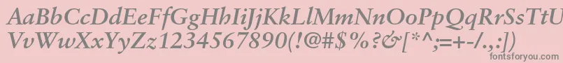 SabonltstdBolditalic-Schriftart – Graue Schriften auf rosa Hintergrund