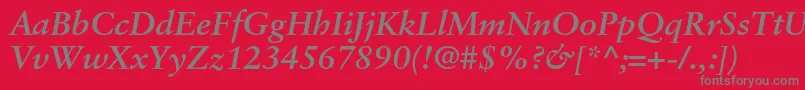 SabonltstdBolditalic Font – Gray Fonts on Red Background
