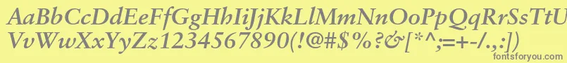 SabonltstdBolditalic Font – Gray Fonts on Yellow Background