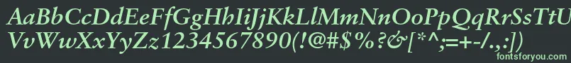 SabonltstdBolditalic Font – Green Fonts on Black Background