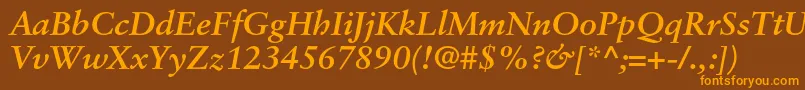 SabonltstdBolditalic Font – Orange Fonts on Brown Background