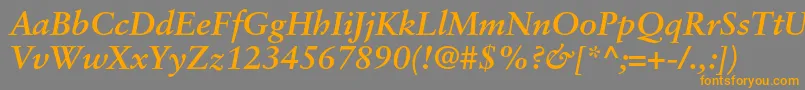 フォントSabonltstdBolditalic – オレンジの文字は灰色の背景にあります。