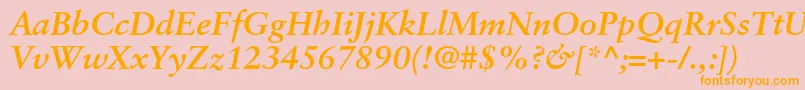 SabonltstdBolditalic Font – Orange Fonts on Pink Background