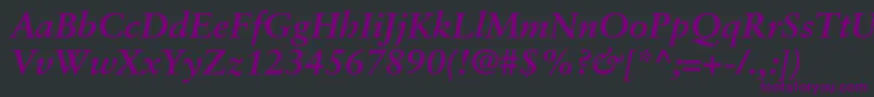 SabonltstdBolditalic Font – Purple Fonts on Black Background