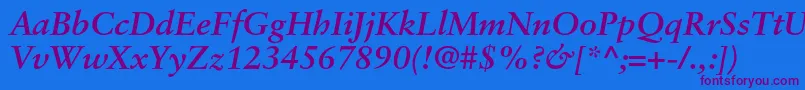 SabonltstdBolditalic Font – Purple Fonts on Blue Background