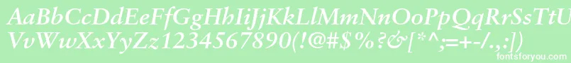 SabonltstdBolditalic Font – White Fonts on Green Background