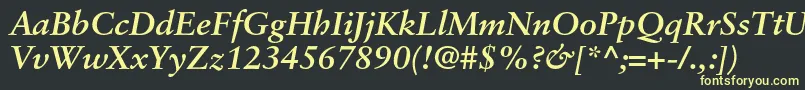 SabonltstdBolditalic Font – Yellow Fonts on Black Background