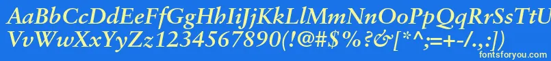 SabonltstdBolditalic Font – Yellow Fonts on Blue Background