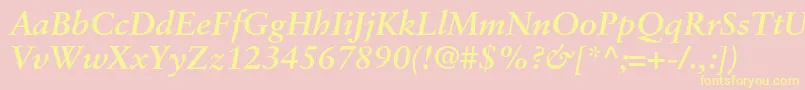 SabonltstdBolditalic Font – Yellow Fonts on Pink Background