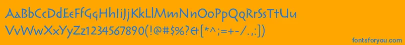 フォントReliqstdCalm – オレンジの背景に青い文字