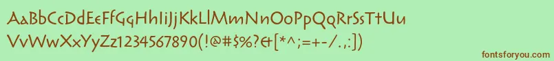 Шрифт ReliqstdCalm – коричневые шрифты на зелёном фоне