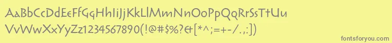 フォントReliqstdCalm – 黄色の背景に灰色の文字