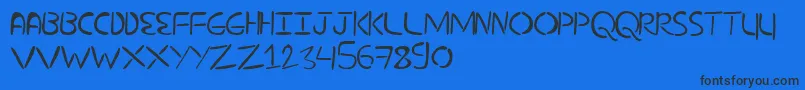 NuevostencilFilled Font – Black Fonts on Blue Background