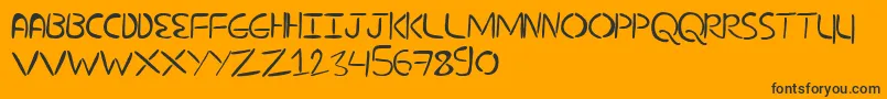 NuevostencilFilled-Schriftart – Schwarze Schriften auf orangefarbenem Hintergrund