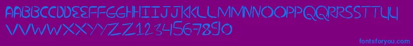 NuevostencilFilled Font – Blue Fonts on Purple Background