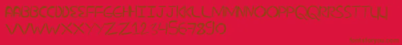 NuevostencilFilled Font – Brown Fonts on Red Background