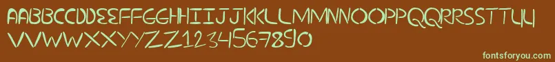 NuevostencilFilled Font – Green Fonts on Brown Background