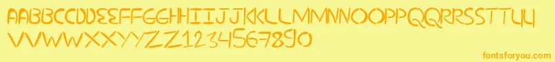 NuevostencilFilled Font – Orange Fonts on Yellow Background