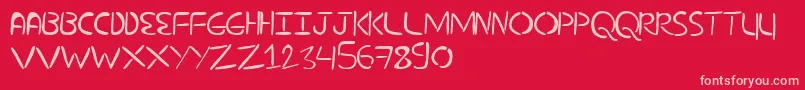 NuevostencilFilled Font – Pink Fonts on Red Background