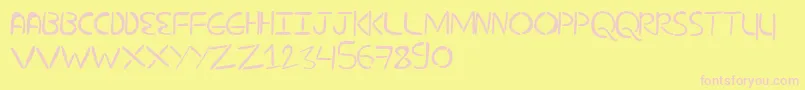 NuevostencilFilled Font – Pink Fonts on Yellow Background