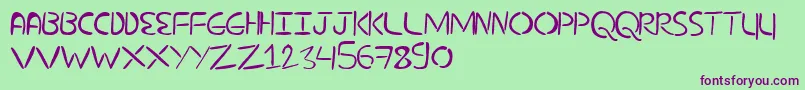 NuevostencilFilled Font – Purple Fonts on Green Background