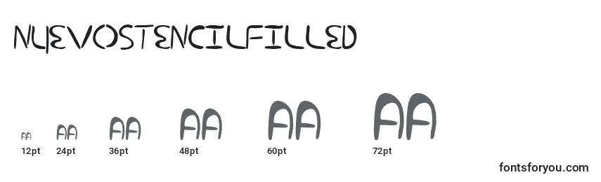 NuevostencilFilled Font Sizes