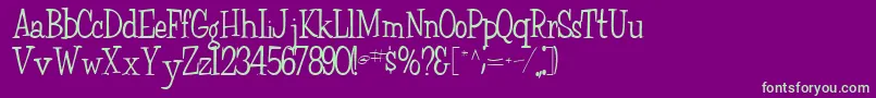 FairWeatherRegularTtnorm Font – Green Fonts on Purple Background