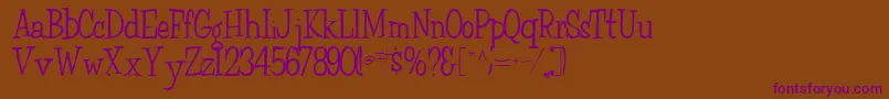 FairWeatherRegularTtnorm Font – Purple Fonts on Brown Background