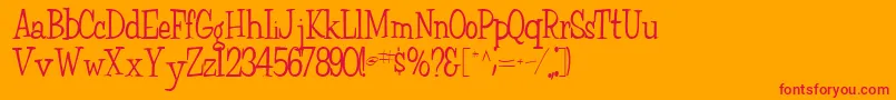 FairWeatherRegularTtnorm-Schriftart – Rote Schriften auf orangefarbenem Hintergrund