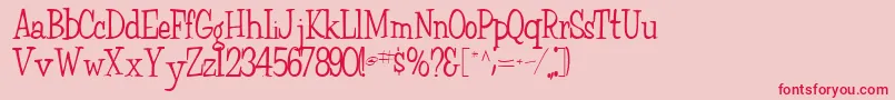 FairWeatherRegularTtnorm Font – Red Fonts on Pink Background