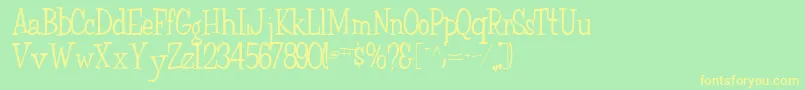 FairWeatherRegularTtnorm Font – Yellow Fonts on Green Background