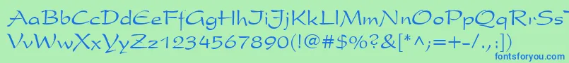 フォントPresidentCyrRegular – 青い文字は緑の背景です。