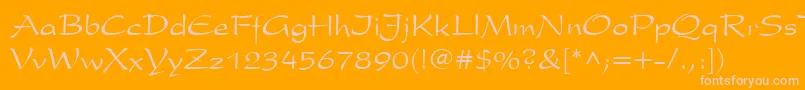 Fonte PresidentCyrRegular – fontes rosa em um fundo laranja