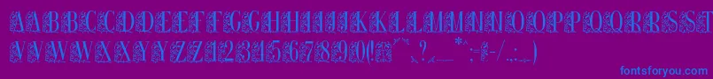 Remesloc-Schriftart – Blaue Schriften auf violettem Hintergrund