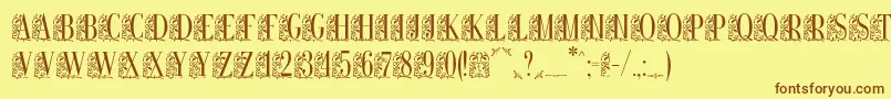 Remesloc Font – Brown Fonts on Yellow Background